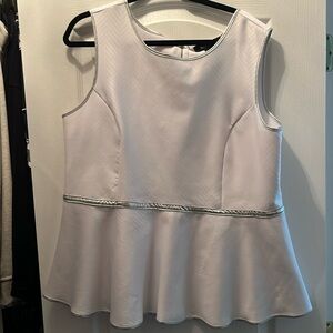 White Peplum Top